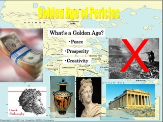 Golden Age of Pericles What’s a Golden Age? Peace  X Prosperity  Creativity  