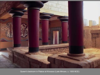 Queen’s bedroom in Palace at Knossos (Late Minoan, c. 1500 BCE). 
