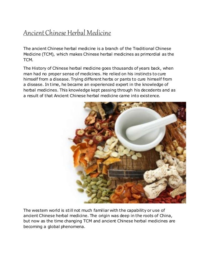 Ancient Chinese Herbal Medicine