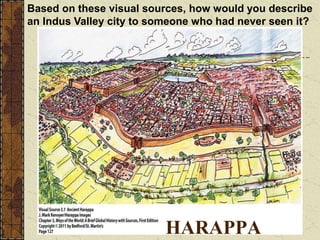 Based on these visual sources, how would you describe
an Indus Valley city to someone who had never seen it?
HARAPPA
 