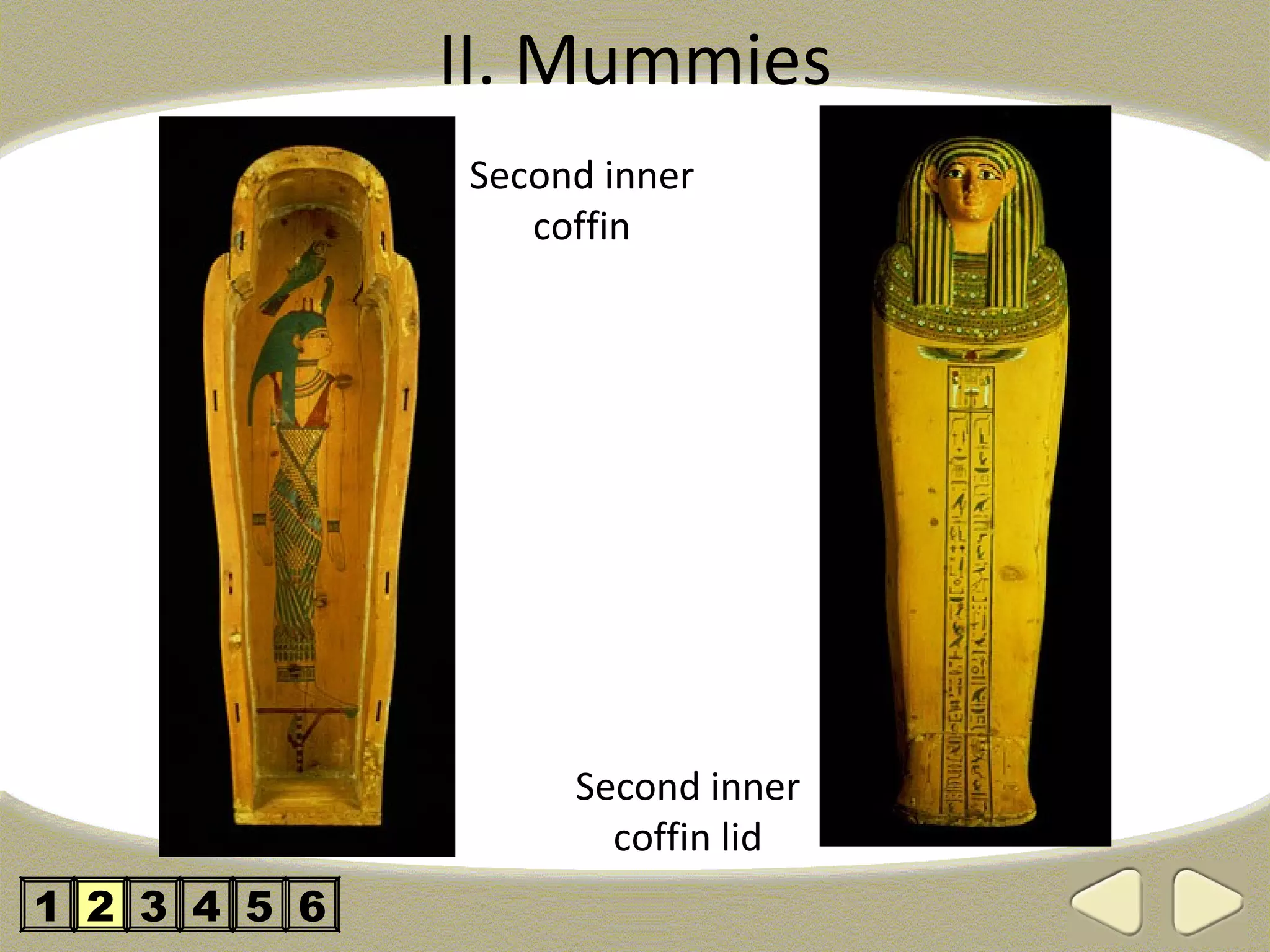 II. Mummies
              Second inner
                 coffin




                   Second inner
                     coffin lid
1 2 3 4 5 6
 
