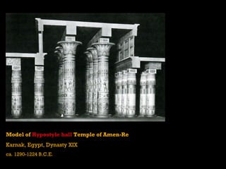 Model of Hypostyle hall Temple of Amen-Re
Karnak, Egypt, Dynasty XIX
ca. 1290-1224 B.C.E.
 