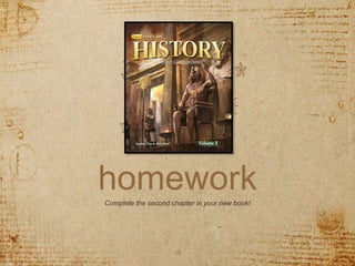 homework
Complete the second chapter in your new book!
15
 