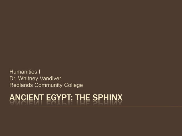 Ancient Egypt: The Sphinx | PPT