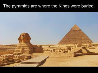 The pyramids are where the Kings were buried.
 