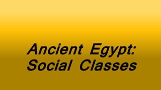Ancient Egypt:
Social Classes
 