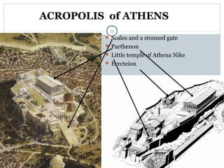 F. Javier Ramos
31
ACROPOLIS of ATHENS
 Scales and a stonned gate
 Parthenon
 Little temple of Athena Nike
 Erecteion
 