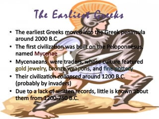 The Earliest Greeks 