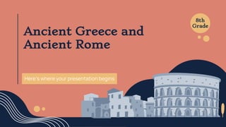 8th
Grade
Ancient Greece and
Ancient Rome
Here’s where your presentation begins
 