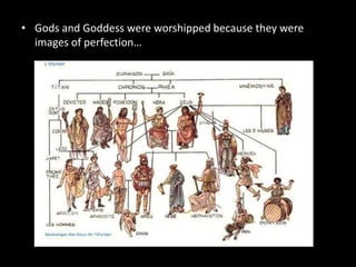 • Gods and Goddess were worshipped because they were
images of perfection…
 