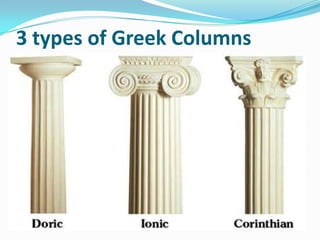3 types of Greek Columns
 