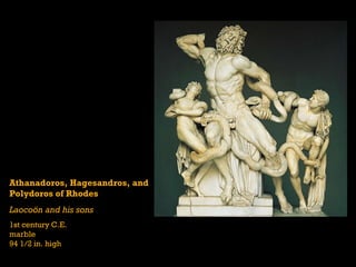 Athanadoros, Hagesandros, and Polydoros of Rhodes Laocoön and his sons 1st century C.E. marble 94 1/2 in. high 