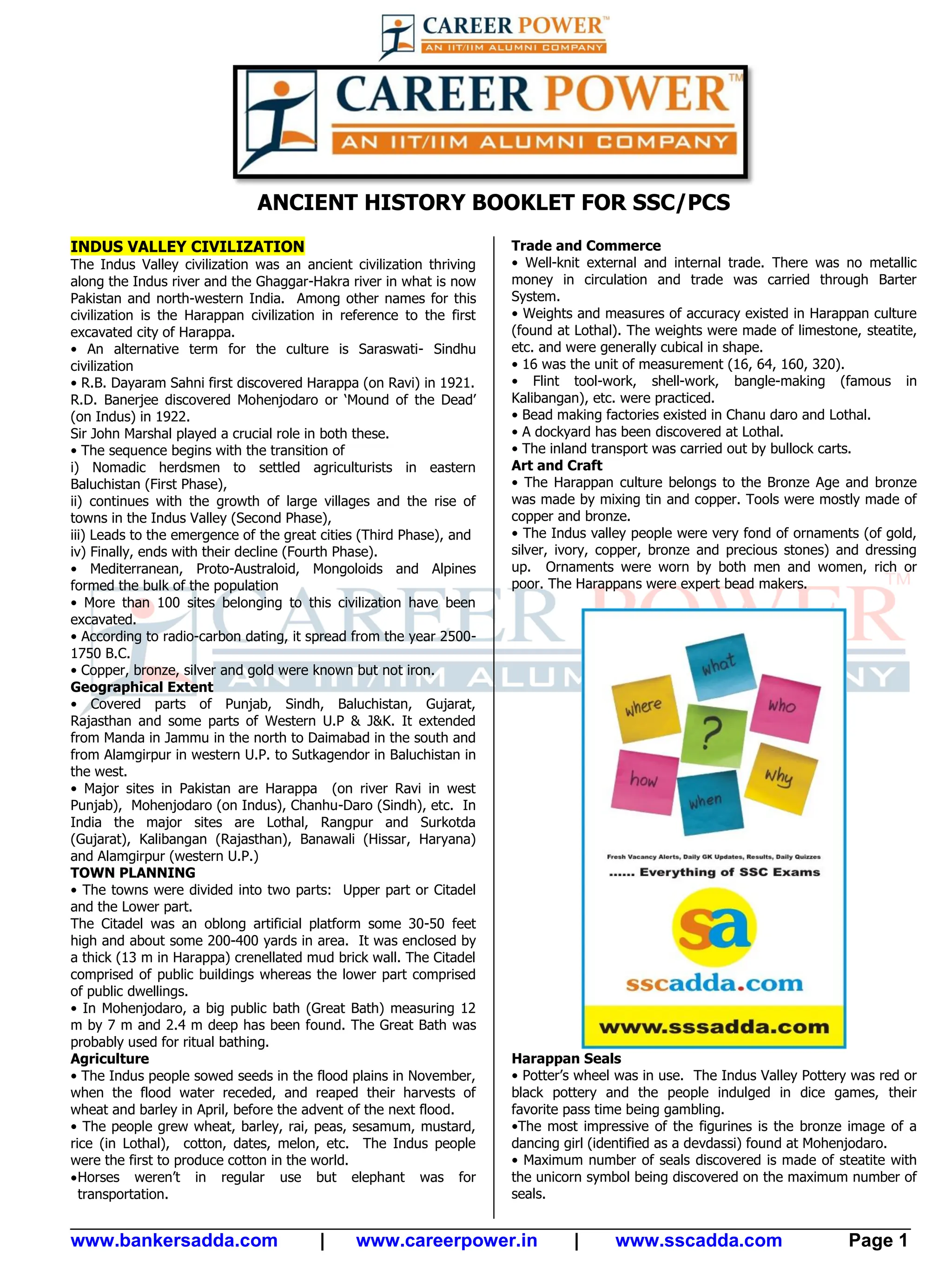 Ancient History Capsule for SSC all SSC Exams | PDF