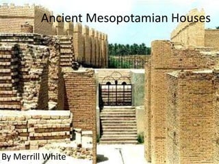 Ancient Mesopotamian Houses By Merrill White 