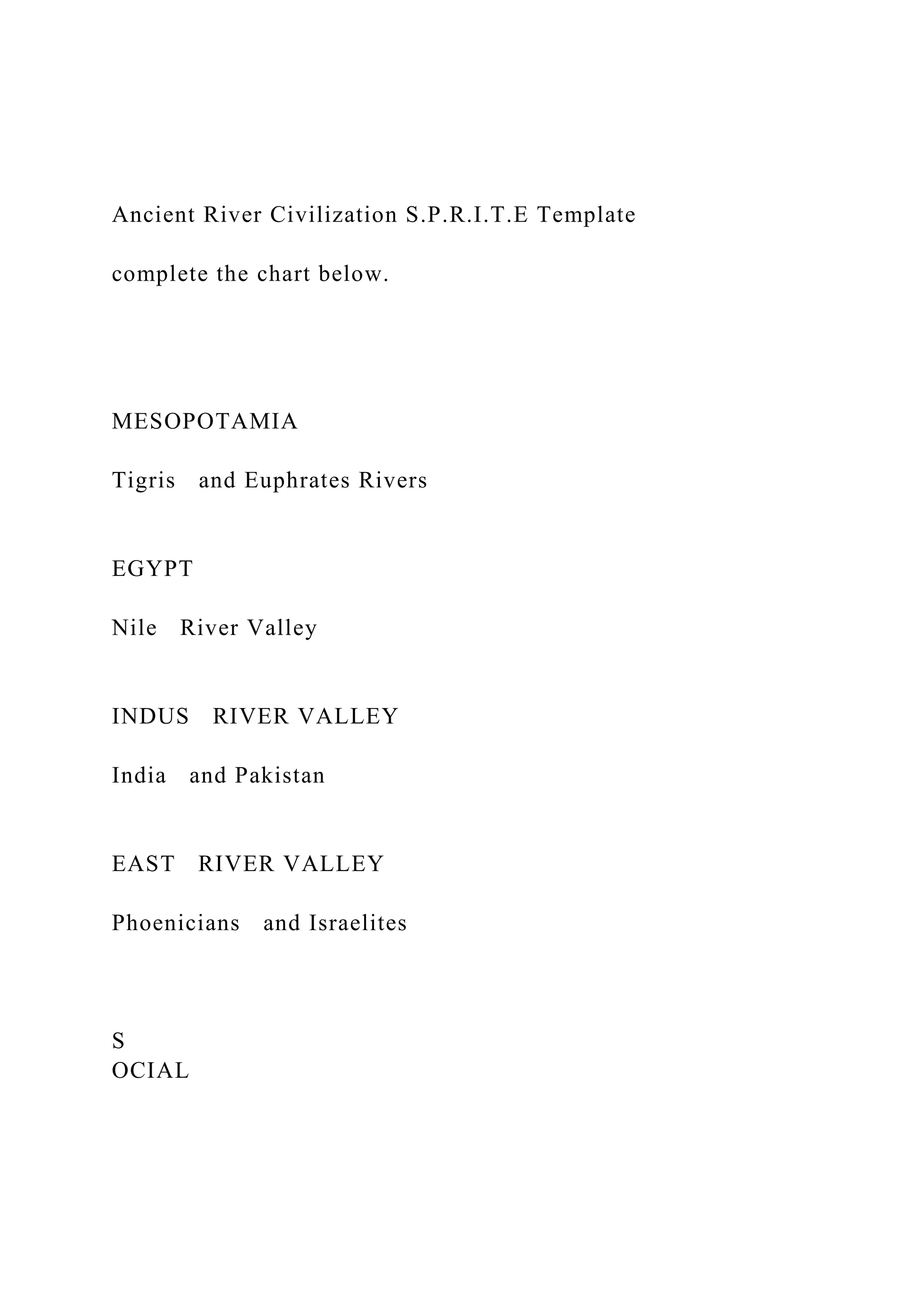 Ancient River Civilization S.P.R.I.T.E Templatecomplete the .docx