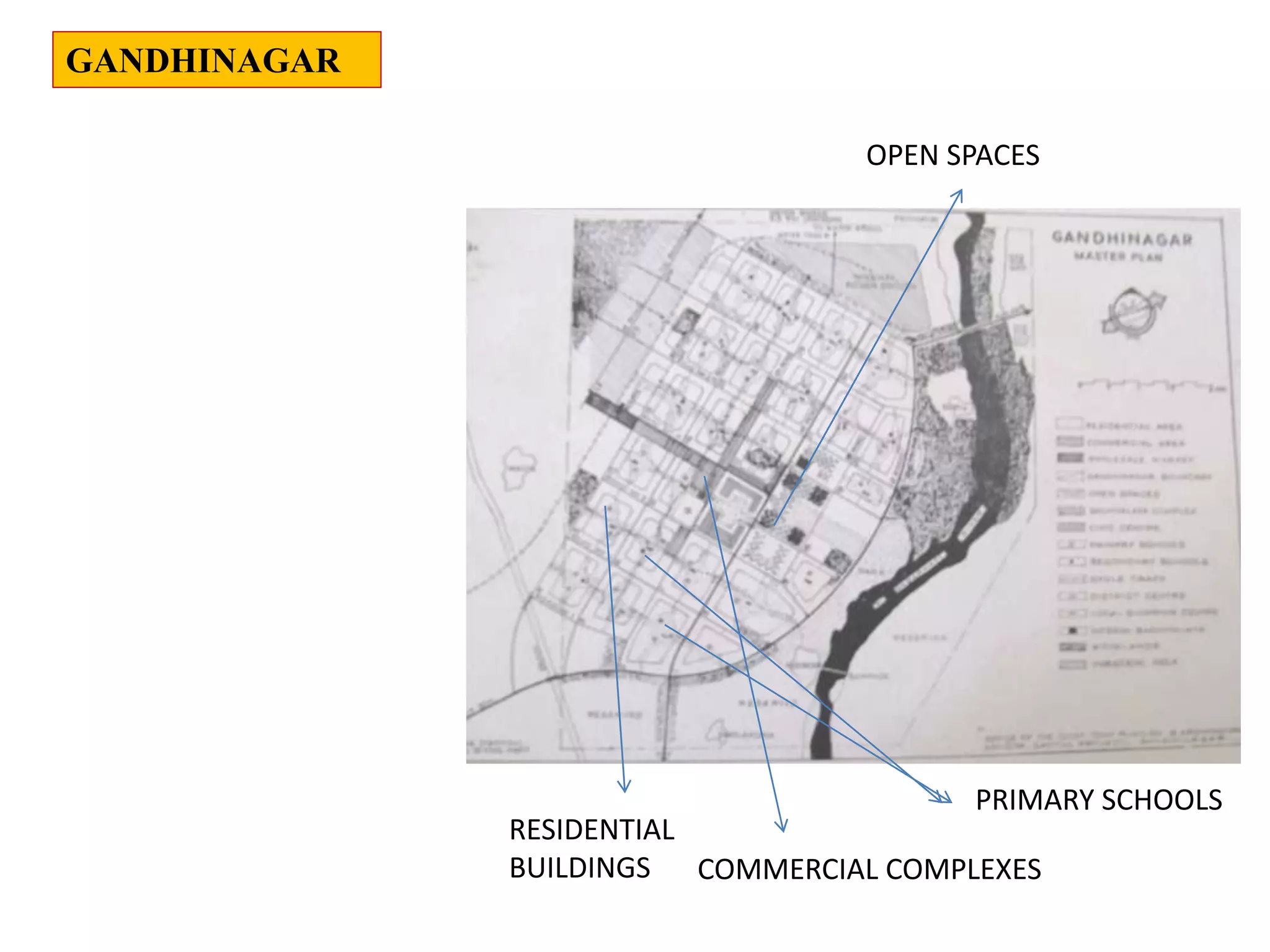 COMMERCIAL COMPLEXES
RESIDENTIAL
BUILDINGS
OPEN SPACES
PRIMARY SCHOOLS
GANDHINAGAR
 