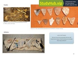 Fossils:
Image source: https://www.sciencenews.org/sites/default/ﬁles/main/articles/
ts_LaBrana1_discovery_feat_free.jpg
Image source: https://upload.wikimedia.org/wikipedia/commons/a/a5/Neolithic_arrowheads_Chariez.jpg
Artifacts:
Link to the Present
Did you know the arrowheads that are still
being found today in North America are actually
Stone Age artifacts?
28
 