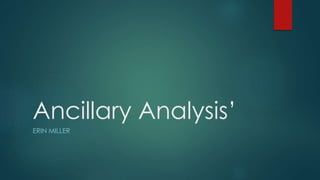 Ancillary Analysis’
ERIN MILLER
 