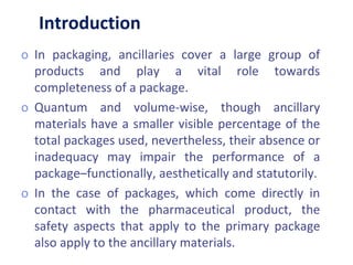 Ancillary material for packaging | PPT