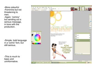 Layout- It's to busy, your eyes don't know where to look. Borders for the text block to keep everything organised. A faint gutter added. 