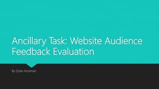 Ancillary Task: Website Audience
Feedback Evaluation
By Dylan Koolman
 