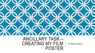 ANCILLARY TASK –
CREATING MY FILM
POSTER
A2 Media Studies
 