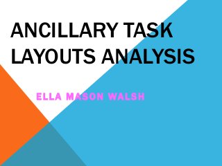 ANCILLARY TASK
LAYOUTS ANALYSIS
ELLA MASON WALSH
 