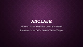 Alumna: Maria Fernanda Cervantes Ibarra
Profesora: M.en COO. Brenda Valdez Vargas
 