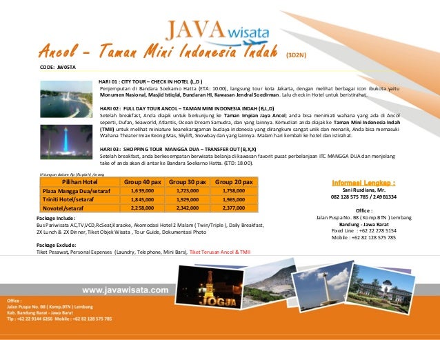 Paket Wisata Taman Mini Indonesia Indah Paket Wisata Taman Mini Indonesia Indah