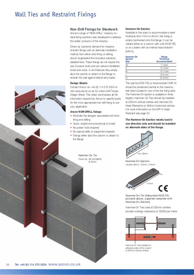 Ancon Wall Ties And Restraint Fixings For Brick Block And Stone Ancon Wall Ties And Restraint Fixings For Brick Block And Stone