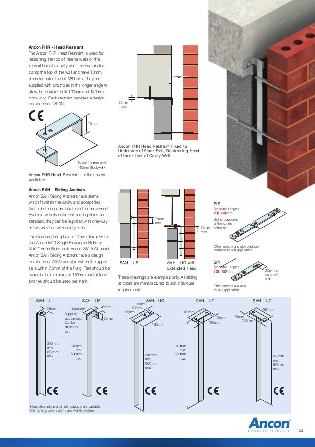 Ancon Wall Ties and Restraint Fixings for Brick, Block and Stone