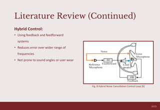 Literature Review (Continued)
O V E R C O M I N G A N X I E T Y T A L K
05
05
Hybrid Control:
• Using feedback and feedforward
systems
• Reduces error over wider range of
frequencies
• Not prone to sound angles or user wear
Fig. 8 Hybrid Noise Cancellation Control Loop [6]
10/33
 