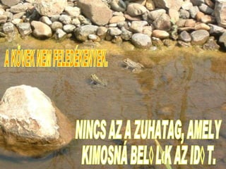 A KÖVEK NEM FELEDÉKENYEK. NINCS AZ A ZUHATAG, AMELY  KIMOSNÁ BELŐLÜK AZ IDŐT. 