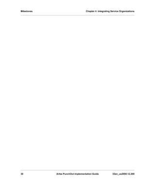Milestones Chapter 4 Integrating Service Organizations
30 Ariba PunchOut Implementation Guide 33en_us2000.12.200
 