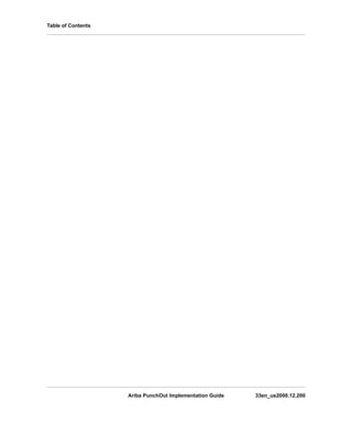 Ariba PunchOut Implementation Guide 33en_us2000.12.200
Table of Contents
 