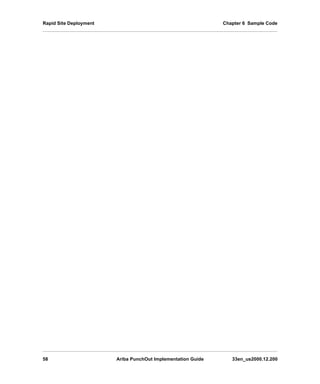 Rapid Site Deployment Chapter 6 Sample Code
58 Ariba PunchOut Implementation Guide 33en_us2000.12.200
 