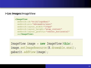 15
Les images:ImageView
 