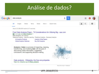Análise de dados?
4UFP, 2016/07/21
 