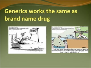 Generics works the same as
brand name drug
 