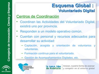 Esquema Global :   Voluntariado Digital <ul><li>Centros de Coordinación </li></ul><ul><li>Coordinan las Actividades del Vo...
