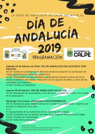 Día de Andalucia Calp 2019