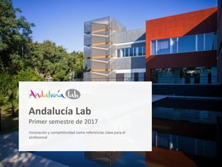 Andalucía Lab
Primer semestre de 2017
Innovación y competitividad como referencias clave para el
profesional
 