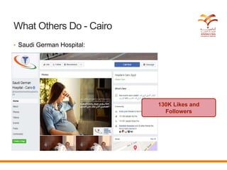 What Others Do - Cairo
• Saudi German Hospital:
130K Likes and
Followers
 