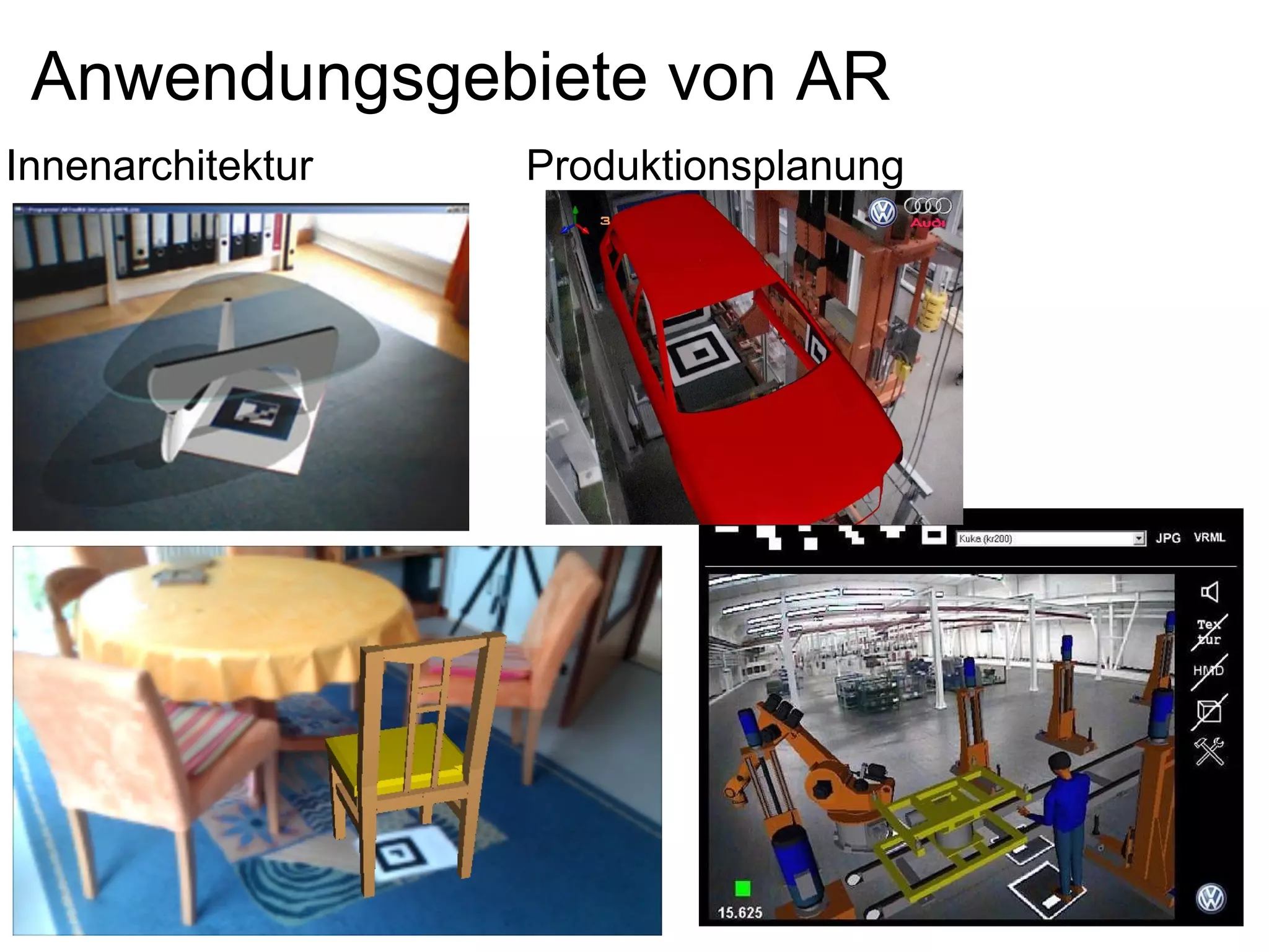 Anwendungsgebiete von AR Innenarchitektur Produktionsplanung 