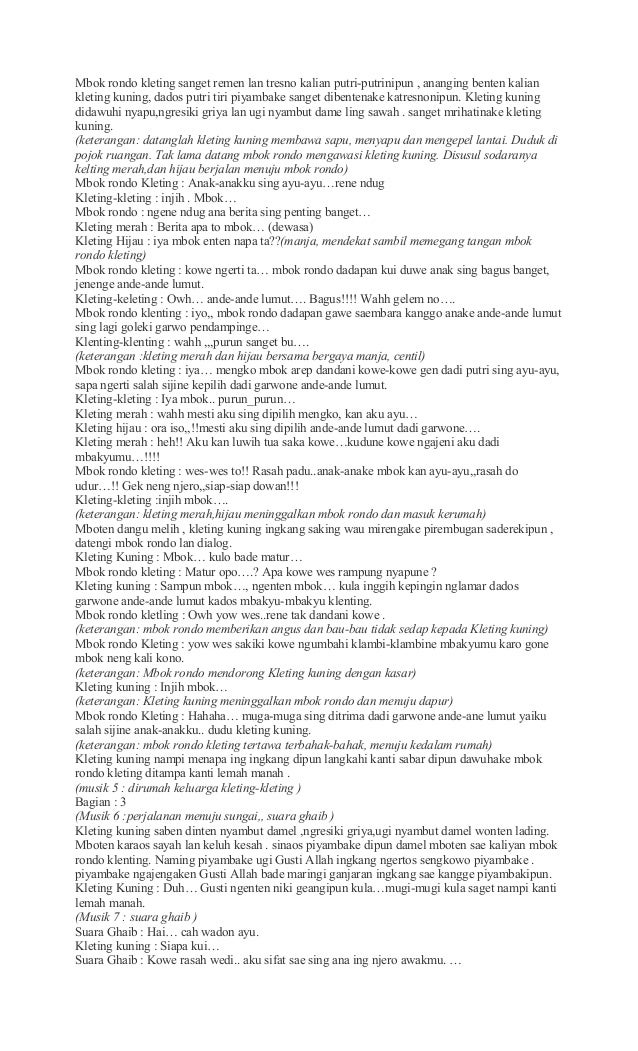 TEKS DRAMA ANDEANDE LUMUT BERBAHASA JAWA
