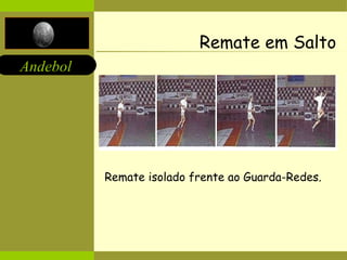 Remate em Salto Remate isolado frente ao Guarda-Redes. 