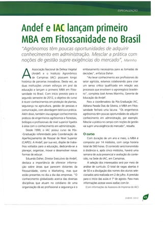 IAC e ANDEF lançam primeiro MBA em fitossanidade no Brasil