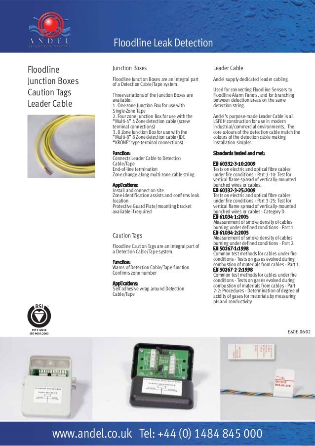 Andel Leak Detection Cables, Panels, Sensors & Systems Brochure