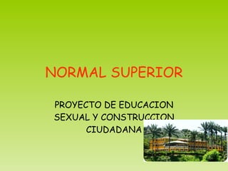 NORMAL SUPERIOR PROYECTO DE EDUCACION SEXUAL Y CONSTRUCCION CIUDADANA 