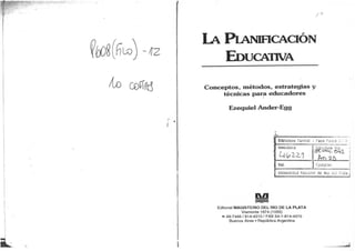 La planificación educativa. Ander Egg | PDF